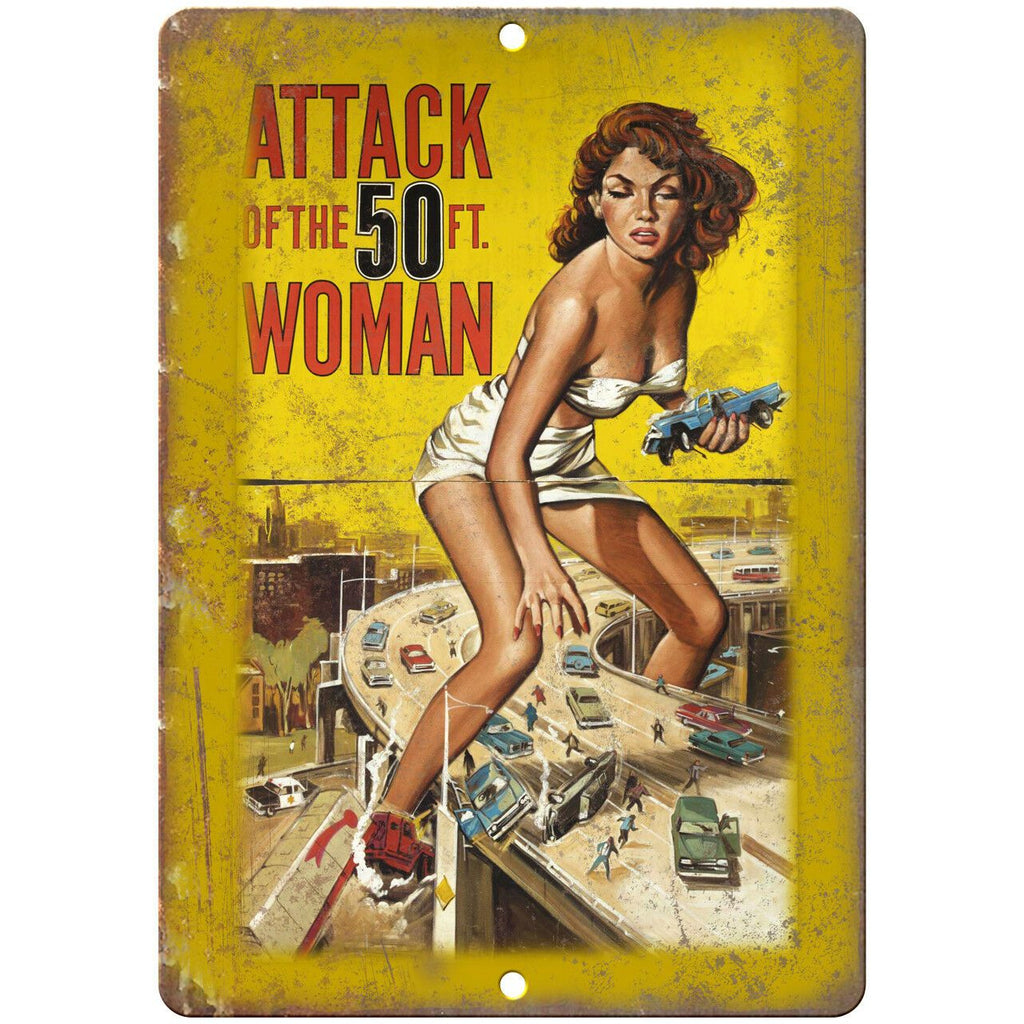 Attack of the 50ft Woman Movie Poster 10" X 7" Reproduction Metal Sign I110