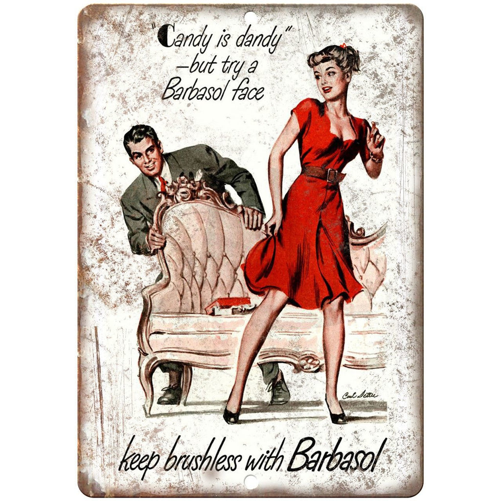Barbasol Shaving Cream Vintage Ad 10" X 7" Reproduction Metal Sign ZF42