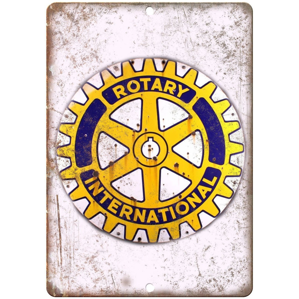 Rotary International Porcelain Look Reproduction Metal Sign U138