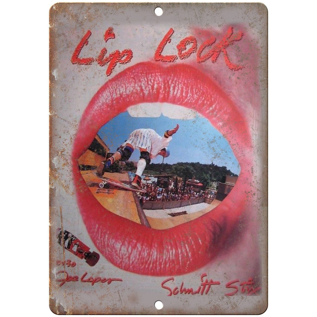 Schmitt Stix Lip Lock Skateboard Retro Ad 10" x 7" Reproduction Metal Sign