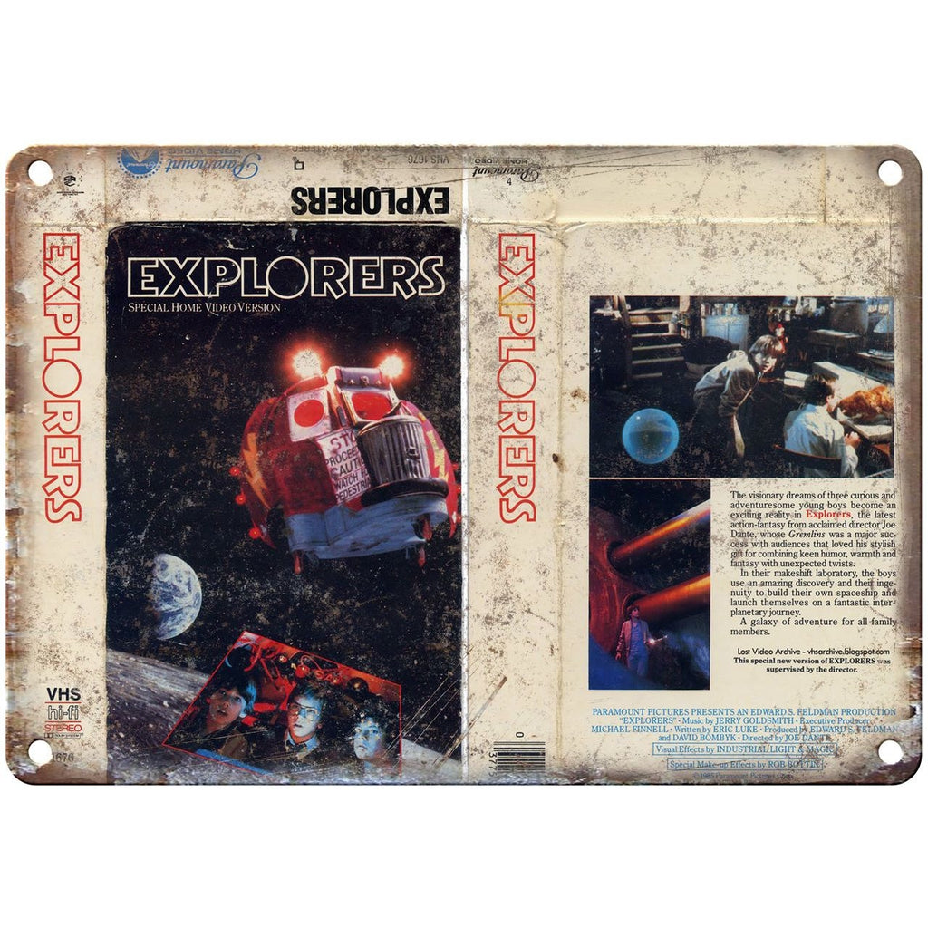 1985 - Explorers Movie VHS Cover 10" x 7" Reproduction Metal Sign