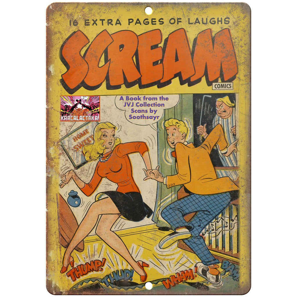 Scream Comic Cover Book Vintage 10" x 7" Reproduction Metal Sign J508