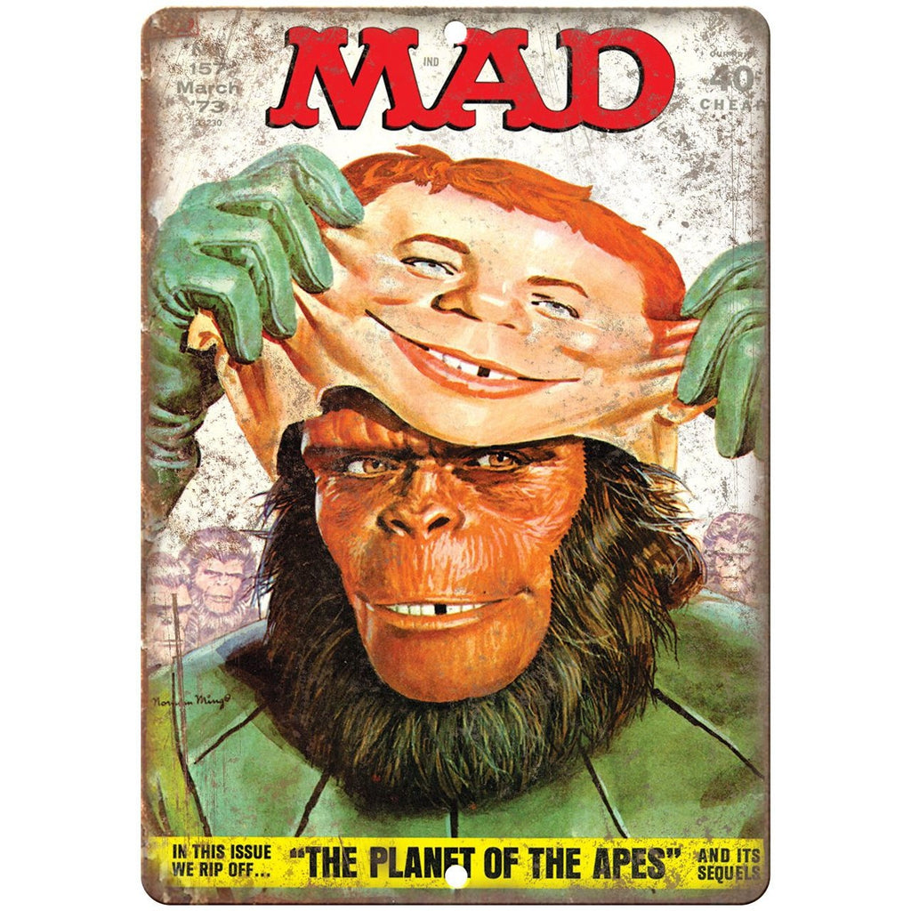 Planet of the Apes MAD Magazine Cover 10'" x 7" reproduction metal sign