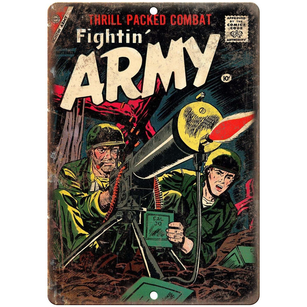 Fightin' Army September Comic Book Cover 10" x 7" Reproduction Metal Sign J603