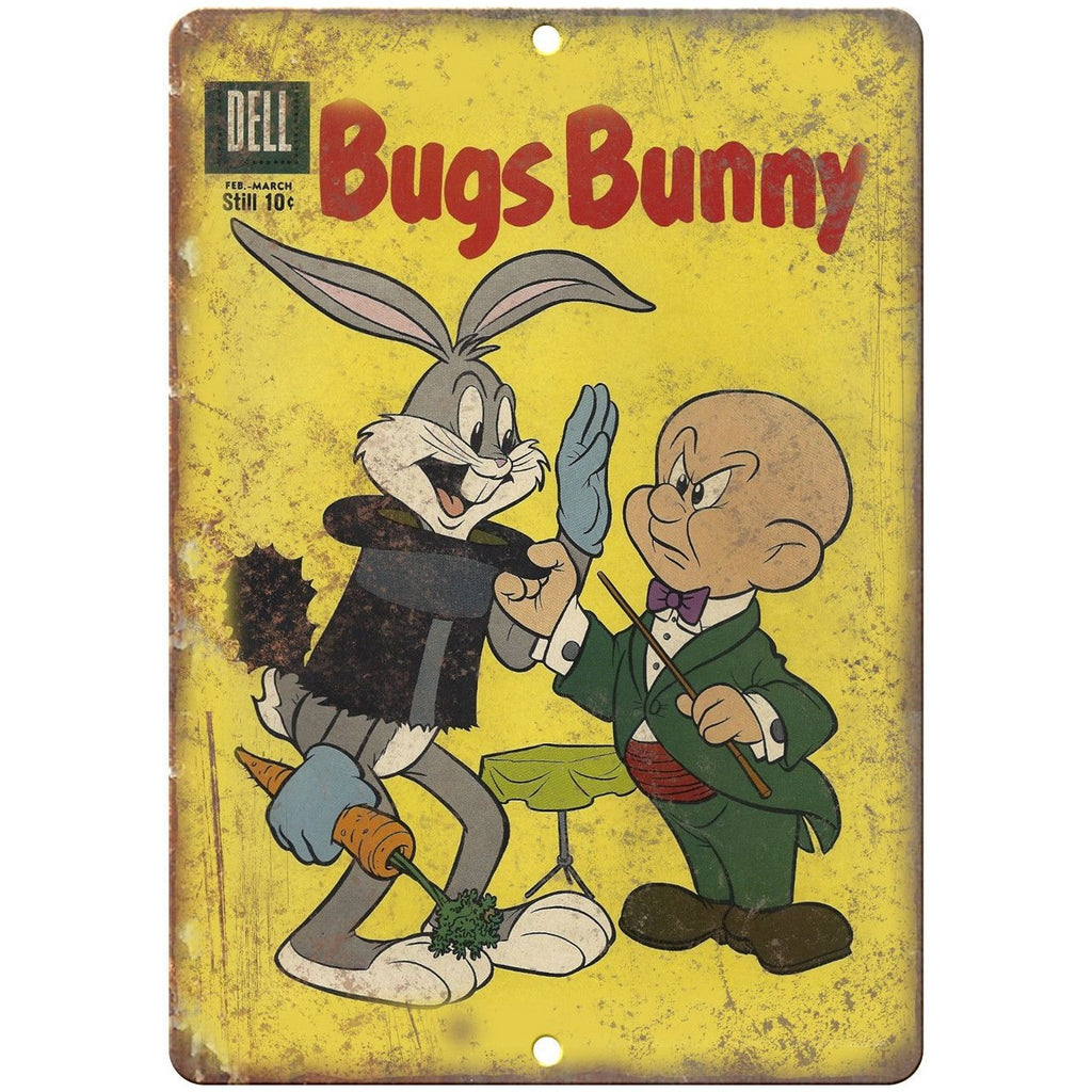 Bugs Bunny Elmer Fudd Comic Book Cover Art 10" X 7" Reproduction Metal Sign J32