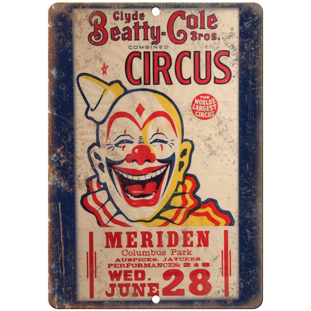Clyde Beatty Cole Bros Circus Poster 10" X 7" Reproduction Metal Sign ZH69