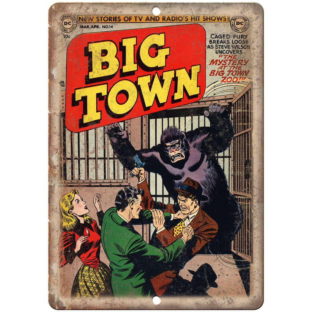 Big Town Comic Book No 14 Cover Vitage 10" x 7" Reproduction Metal Sign J725