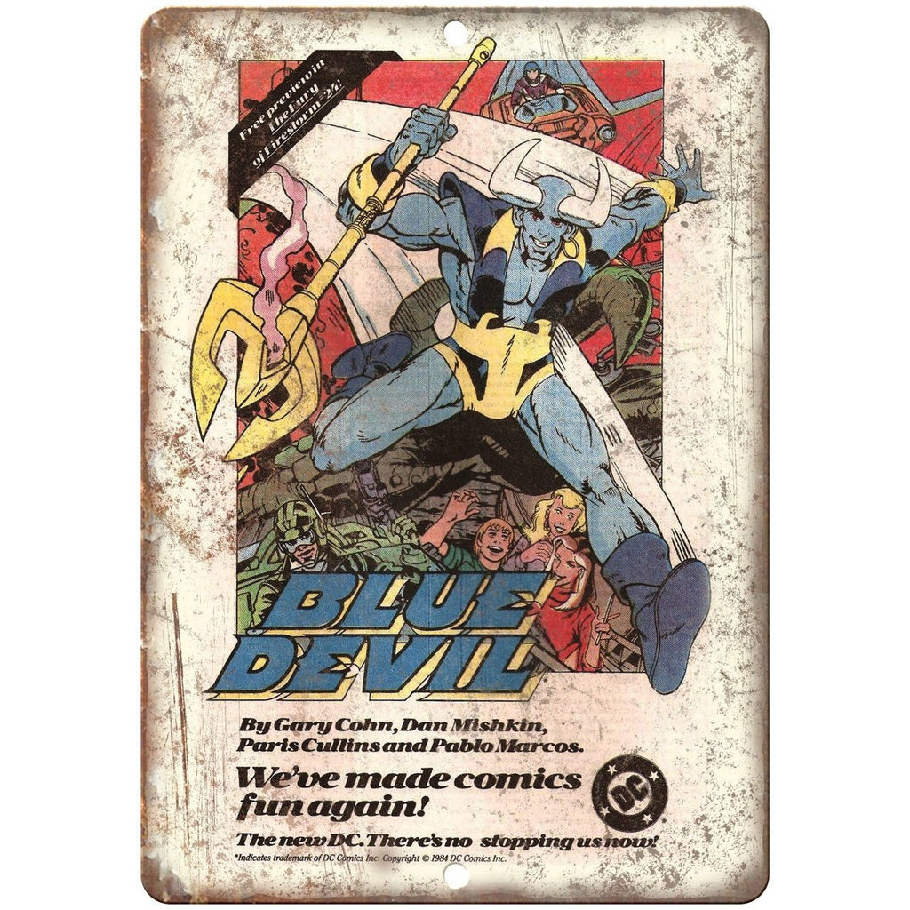 Blue Devil DC Comics Vintage Comic Book Ad 10" X 7" Reproduction Metal Sign J119