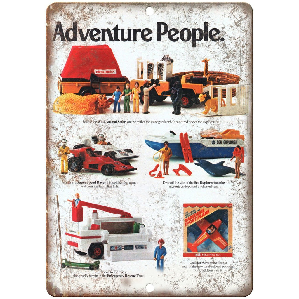 Fisher-Price Adventure People Toy Ad 10"X7" Reproduction Metal Sign ZD18