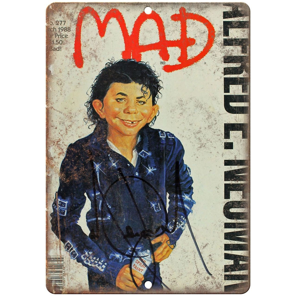 1988 MAD Magazine Michael Jackson BAD Cover 10'" x 7" reproduction metal sign