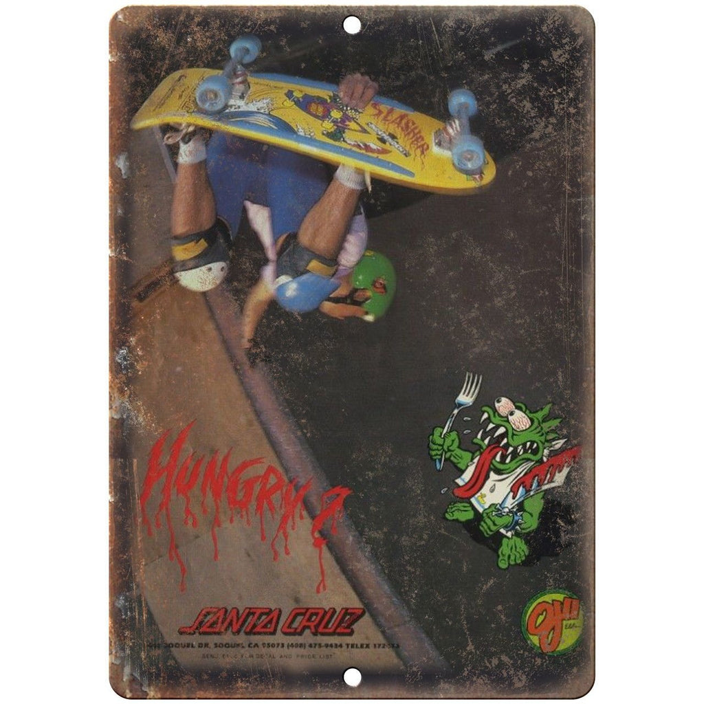 Santa Cruz Skatebaord Slasher Vert Ad 10" X 7" Reproduction Metal Sign S19