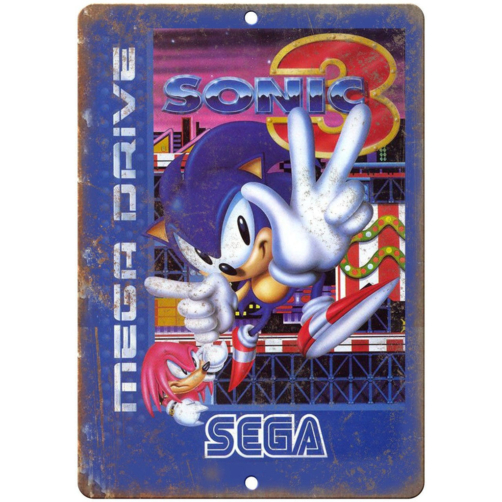 Original Sega Mega Drive Sonic Hedgehog 3 Art 10"x7" Reproduction Metal Sign A24