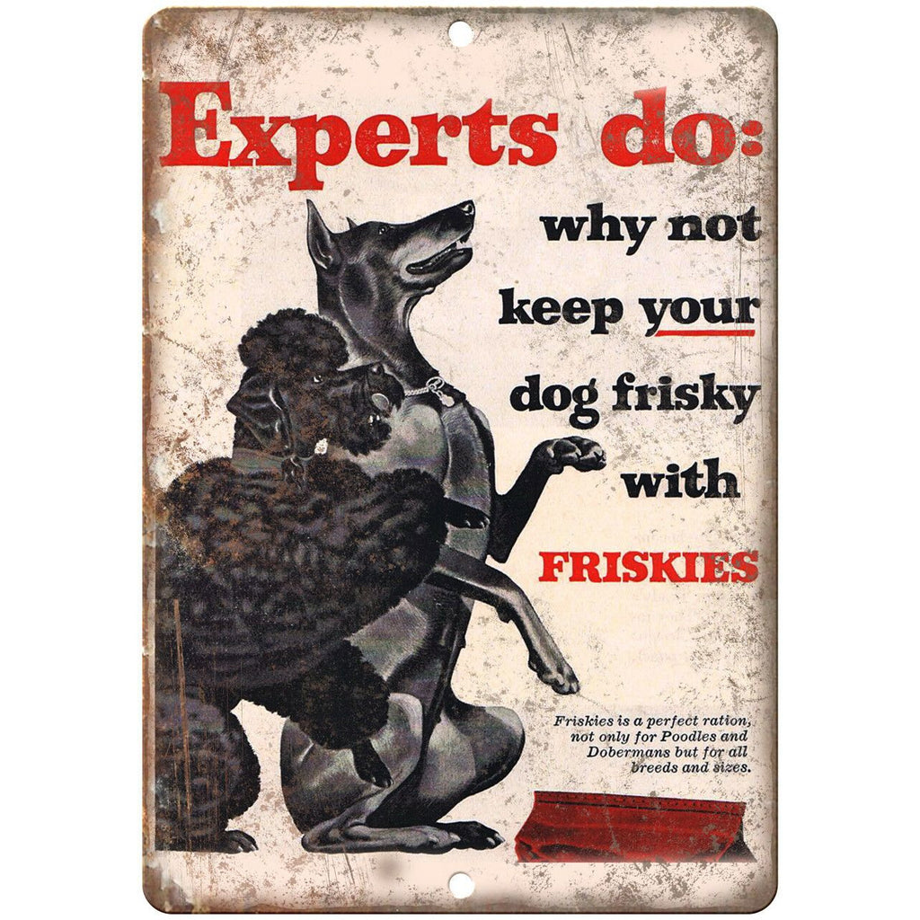 Friskies Dog Food Vintage Ad 10" X 7" Reproduction Metal Sign N352