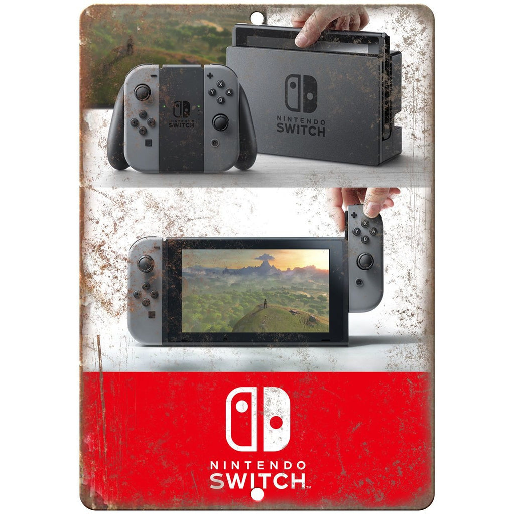 Nintendo Switch Box Art 10" x 7" Retro Look Metal Sign