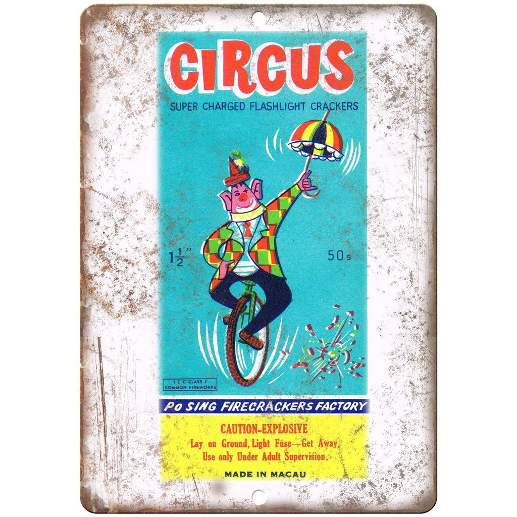 Circus Firework Package Artwork 10" X 7" Reproduction Metal Sign ZD102