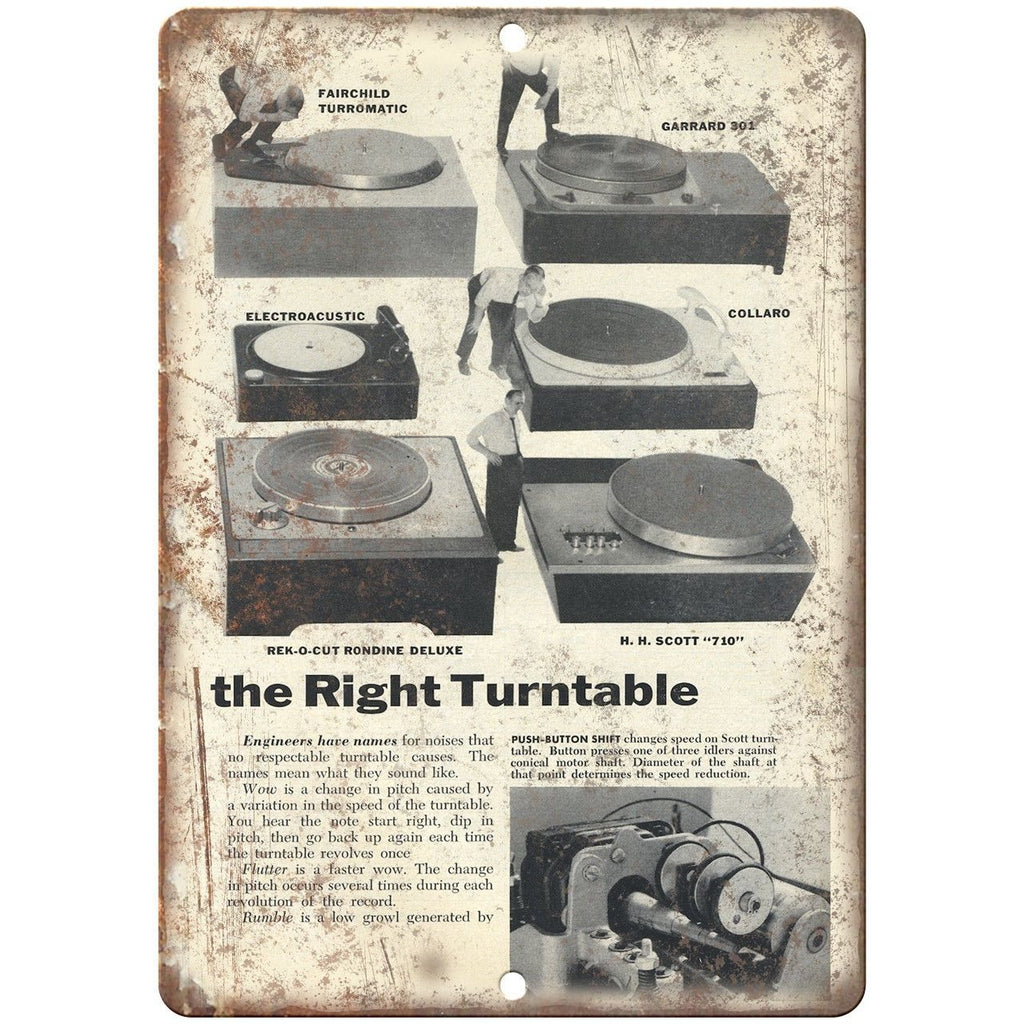 Vintage Turntable Ad Gerrard Collaro Ad 10" x 7" Reproduction Metal Sign D118