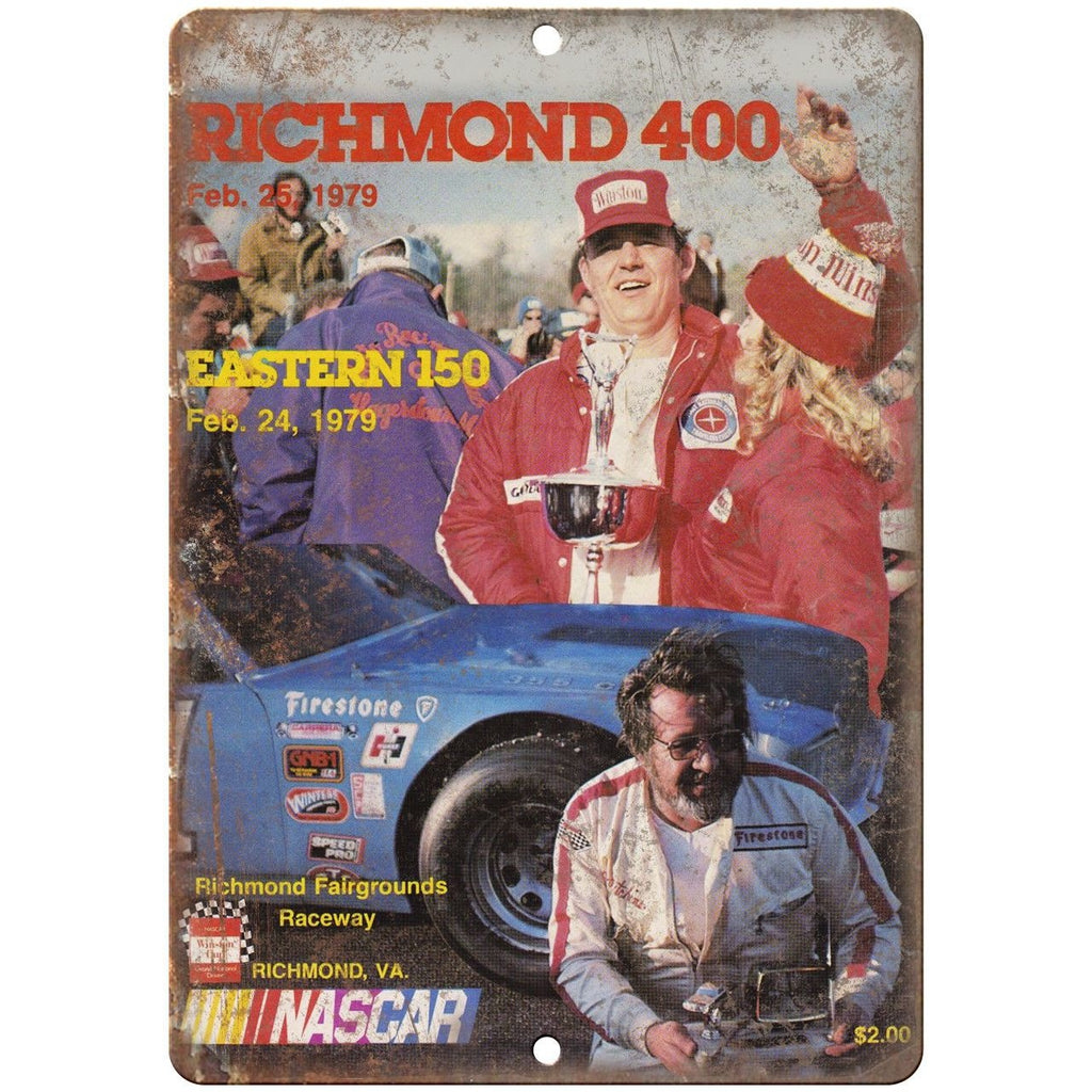 Richmond 400 NASCAR Fairgrounds Raceway 10" X 7" Reproduction Metal Sign A622