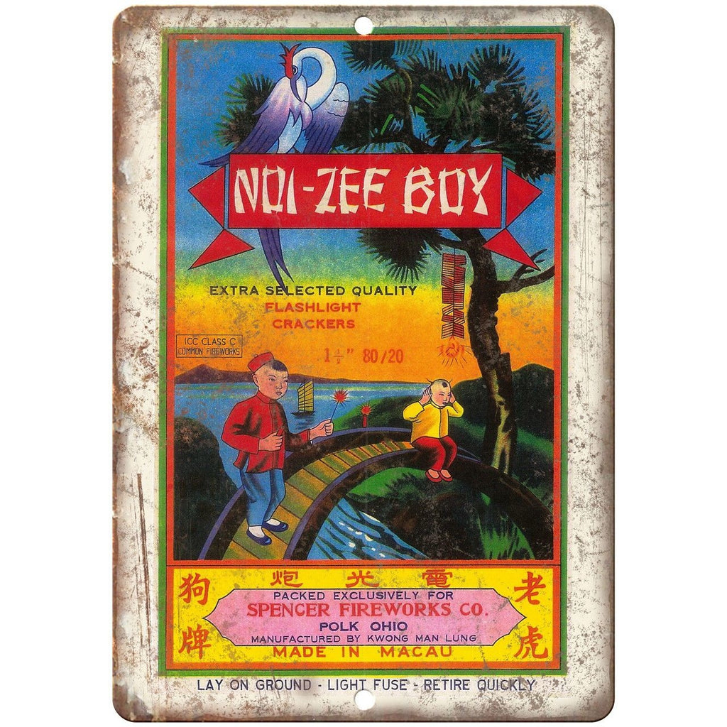Zoi-Zee Boy Spencer Fireworks Co. 10" X 7" Reproduction Metal Sign ZD61