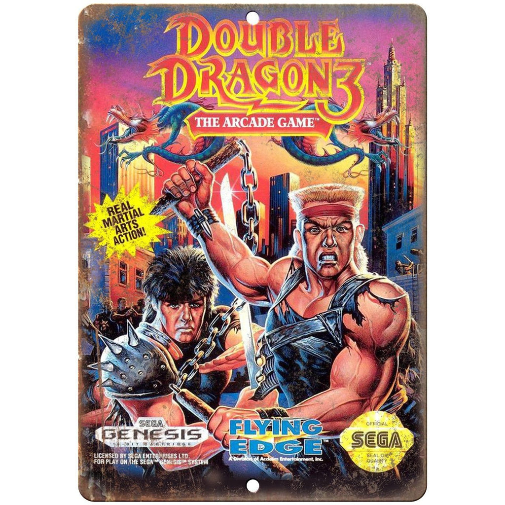 Double Dragon 3 Arcade Game Sega Genesis 10" x 7" Reproduction Metal Sign G168