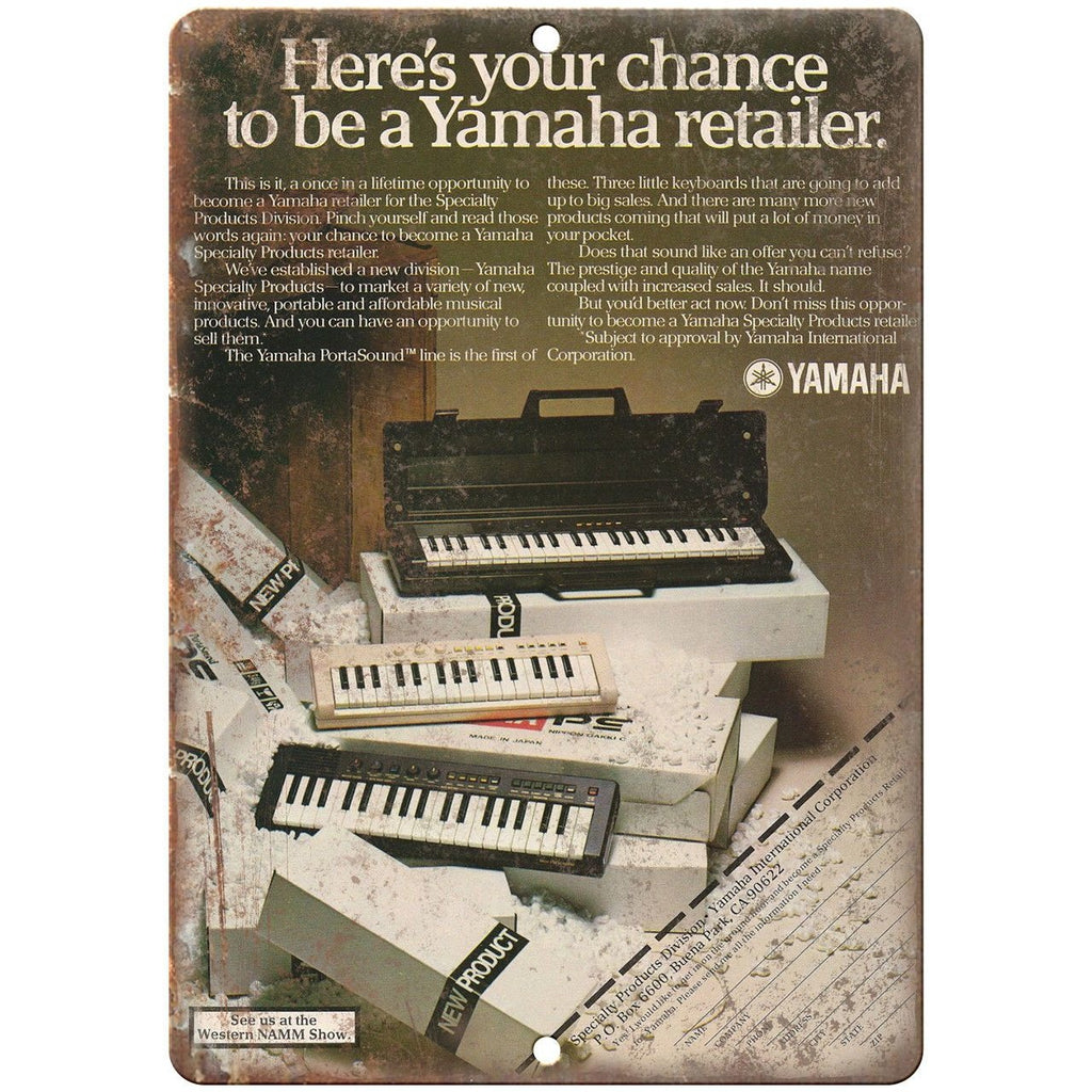 YAMAHA Keyboard Vintage Ad 10" x 7" Reproduction Metal Sign E12
