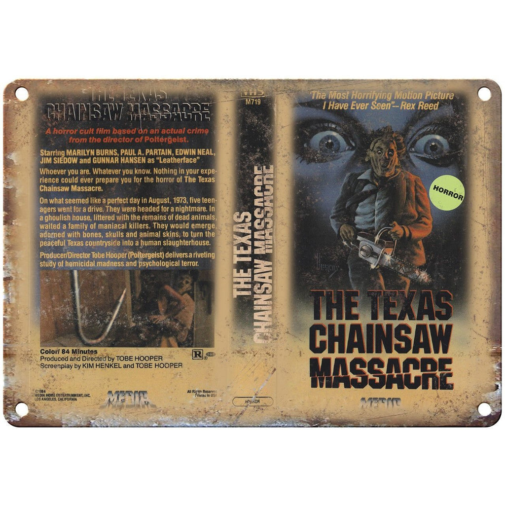 Media Home Video Texas Chainsaw Massacre 10" X 7" Reproduction Metal Sign V07