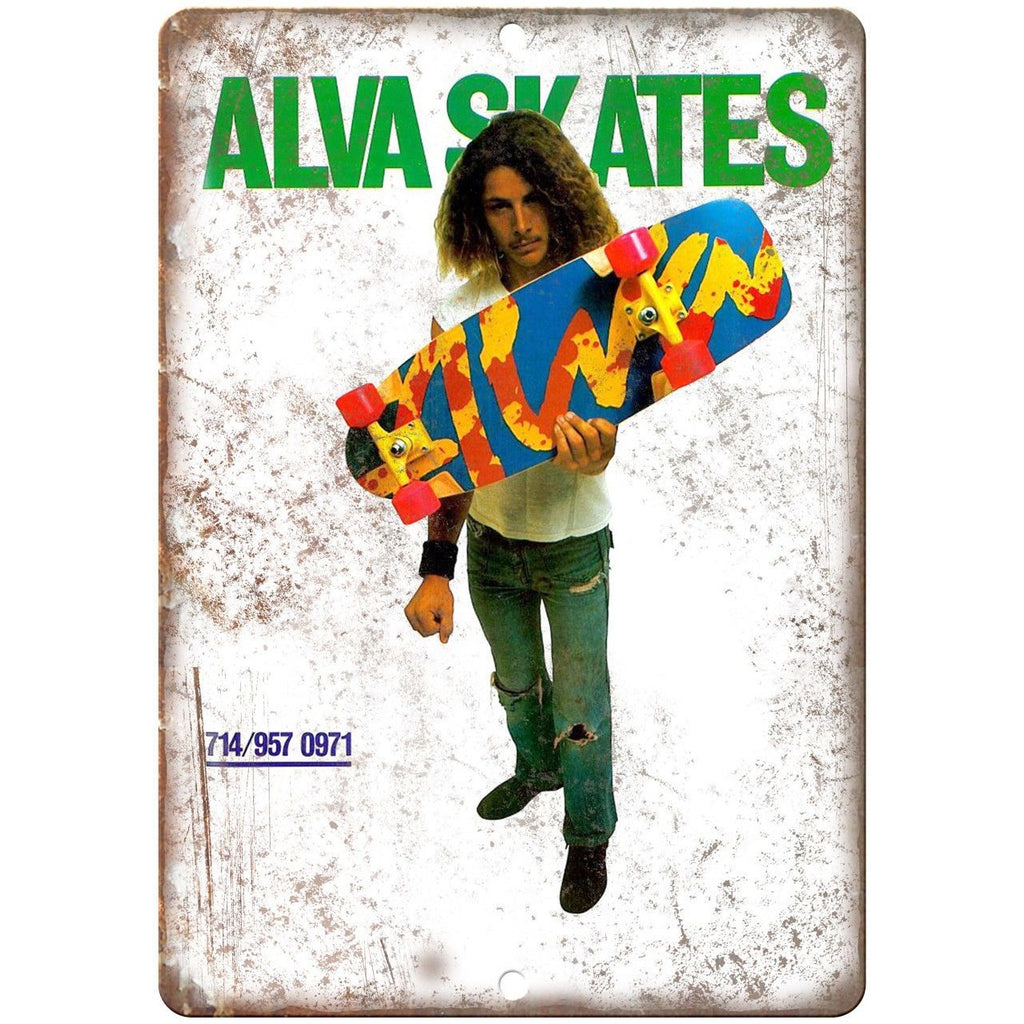 Alva Skates Skateboard Ad 10" x 7" Reproduction Metal Sign