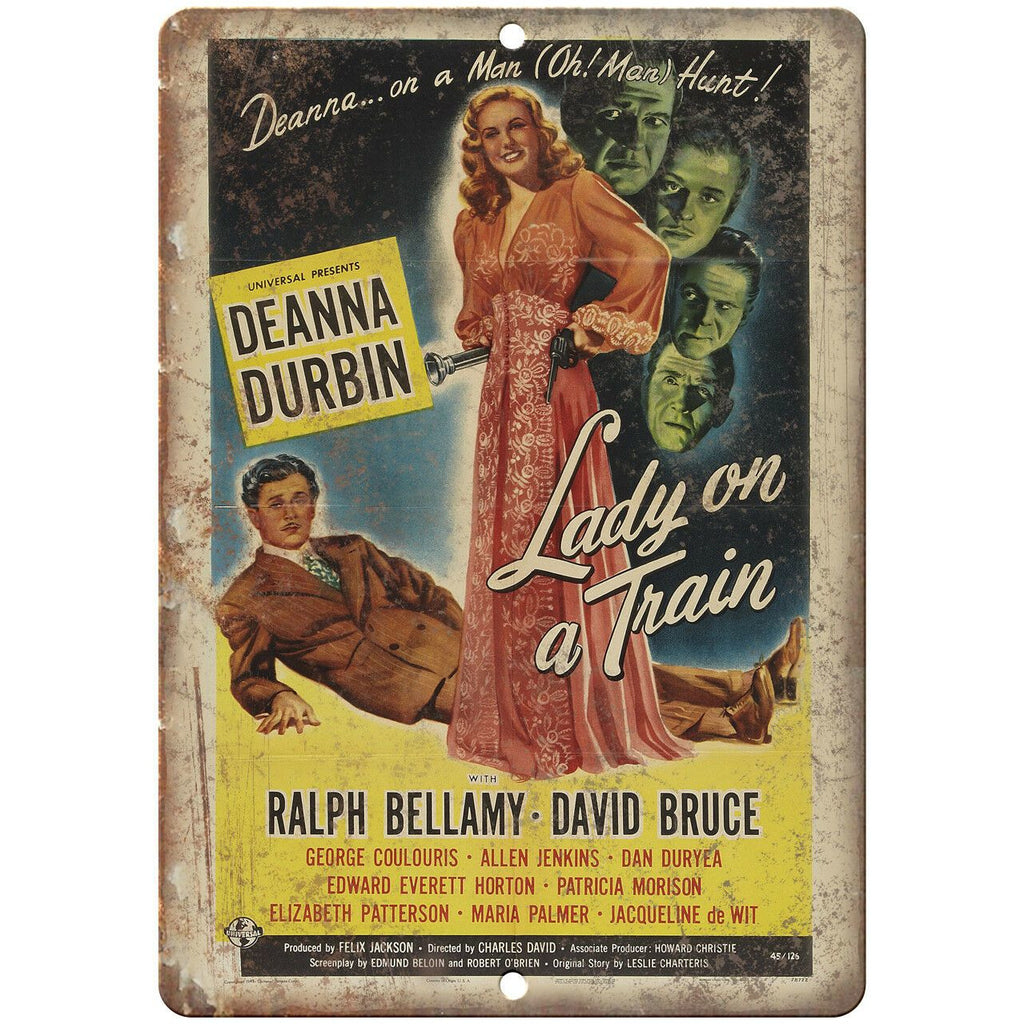 Lady on a Train Deanna Durbin Movie Poster 10" X 7" Reproduction Metal Sign I130