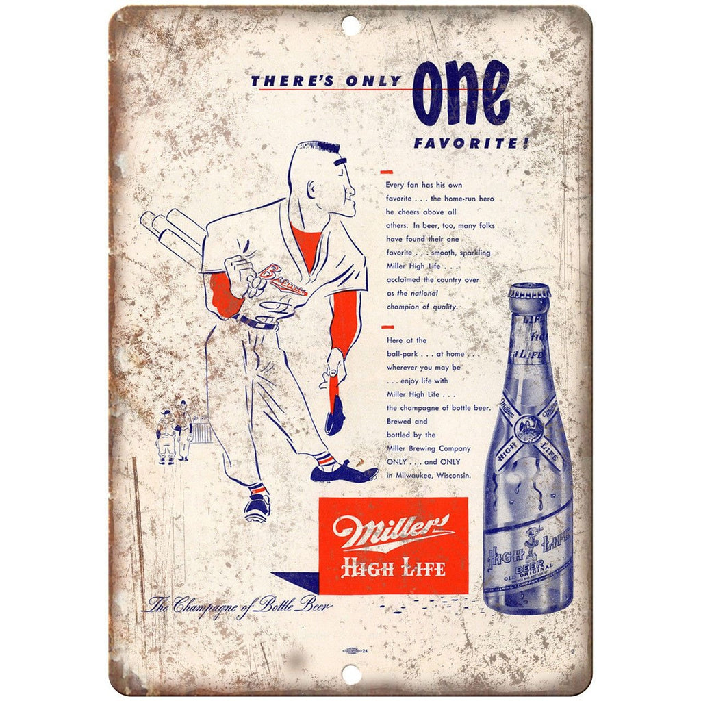 Miller High Life Vinate Breweriana Beer Ad 10" x 7" Reproduction Metal Sign E06