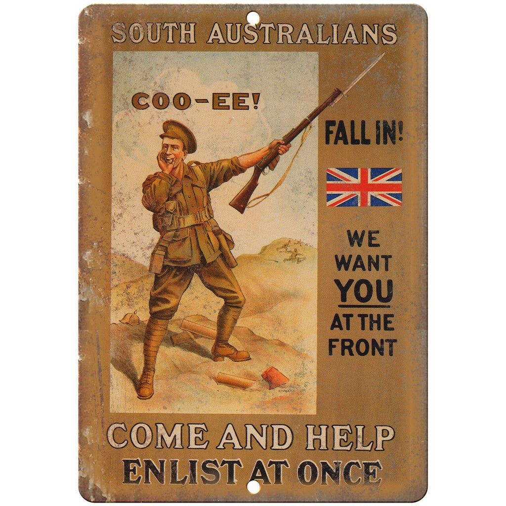 South Australians Vintage War Poster Art 10" x 7" Reproduction Metal Sign M109