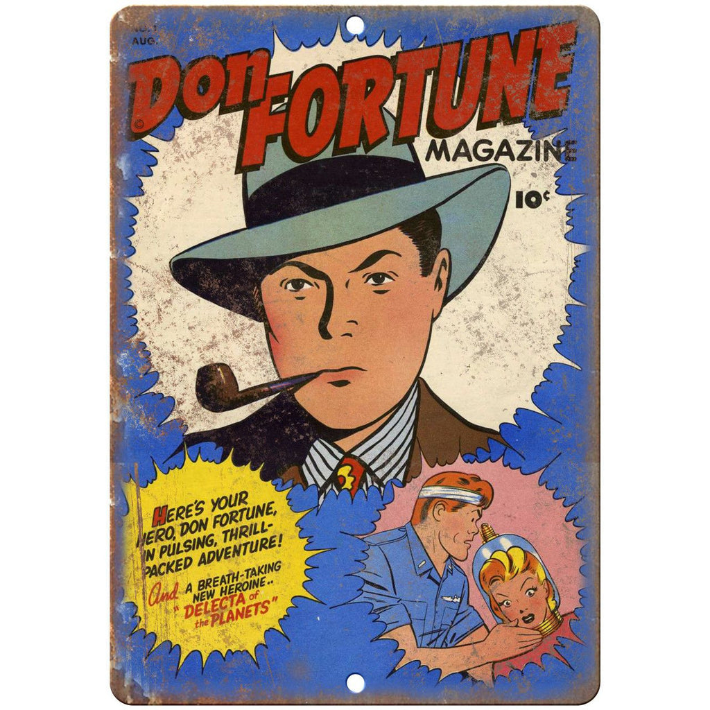 Don Fortune Comic No 1 Comic Cover Book 10" x 7" Reproduction Metal Sign J689