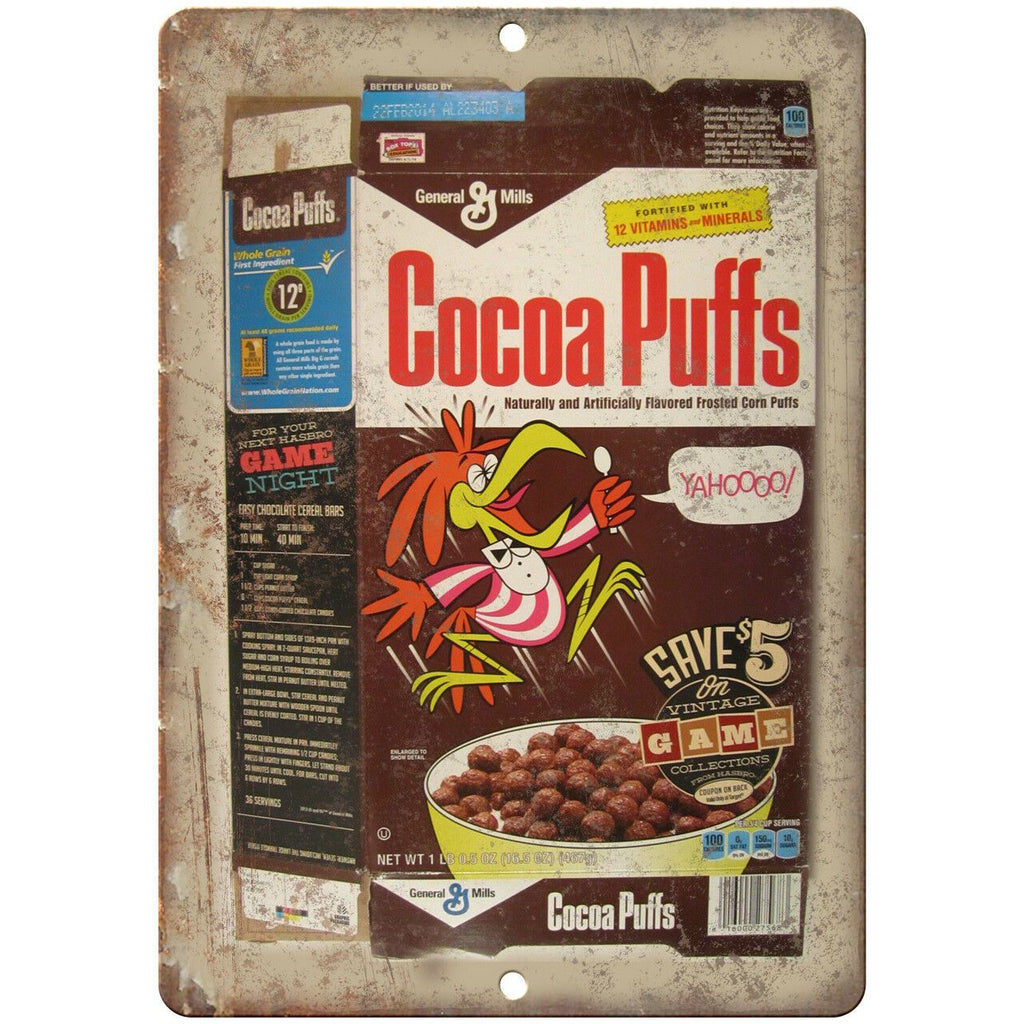 Cocoa Puffs Vintage Cereal Box Art 10" X 7" Reproduction Metal Sign N381