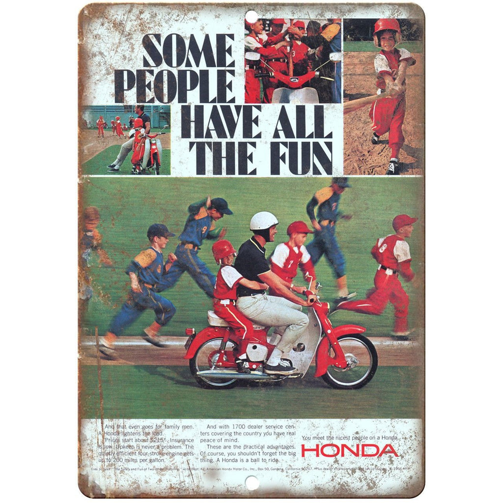 Honda Moped Vintage Ad 10" x 7" Reproduction Metal Sign A472