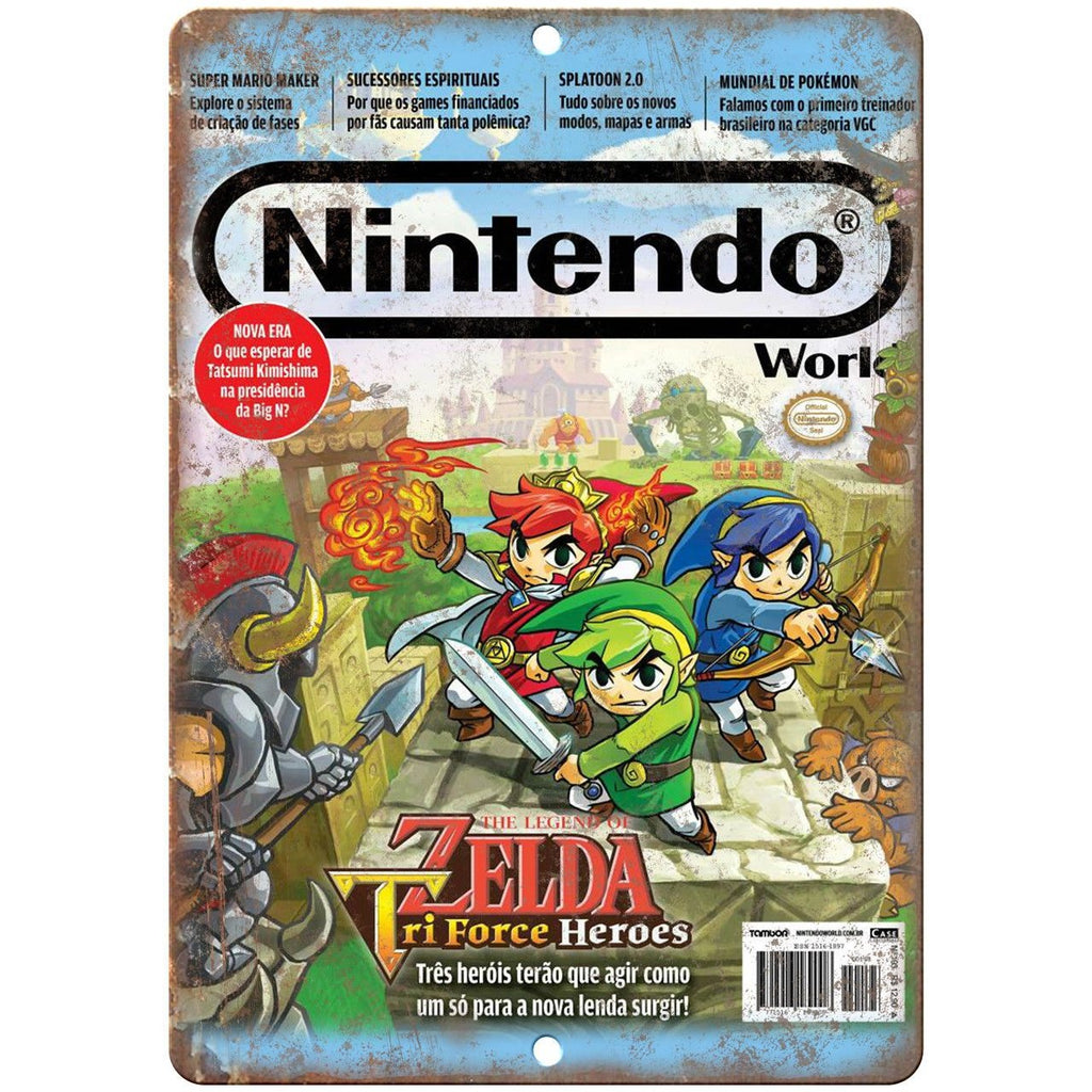 Nintendo World Zelda Tri Force Heroes 10" x 7" Reproduction Metal Sign G259
