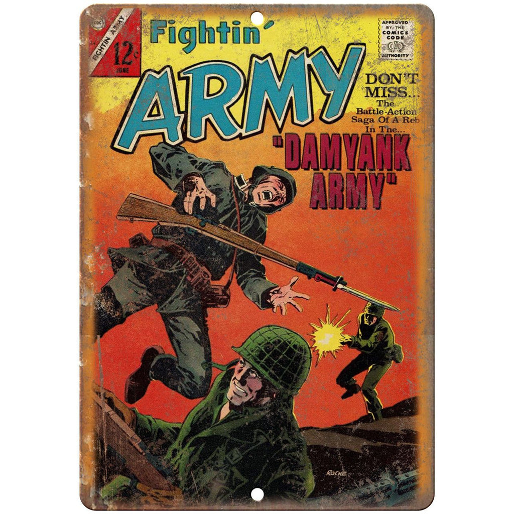 Fightin' Army June Comic Book Cover 10" x 7" Reproduction Metal Sign J608