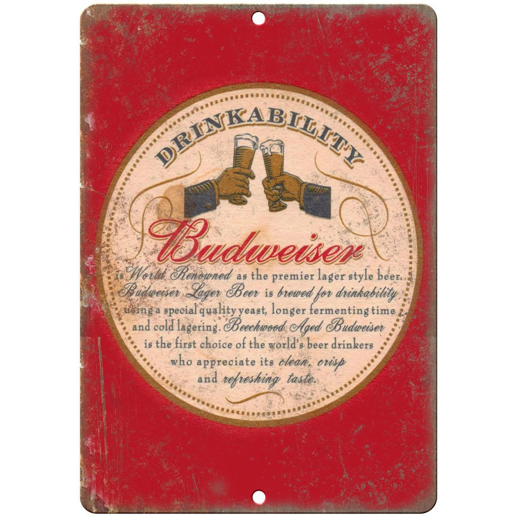 Budweiser Beer Vintage Man Cave D√©cor 10" x 7" Reproduction Metal Sign E256