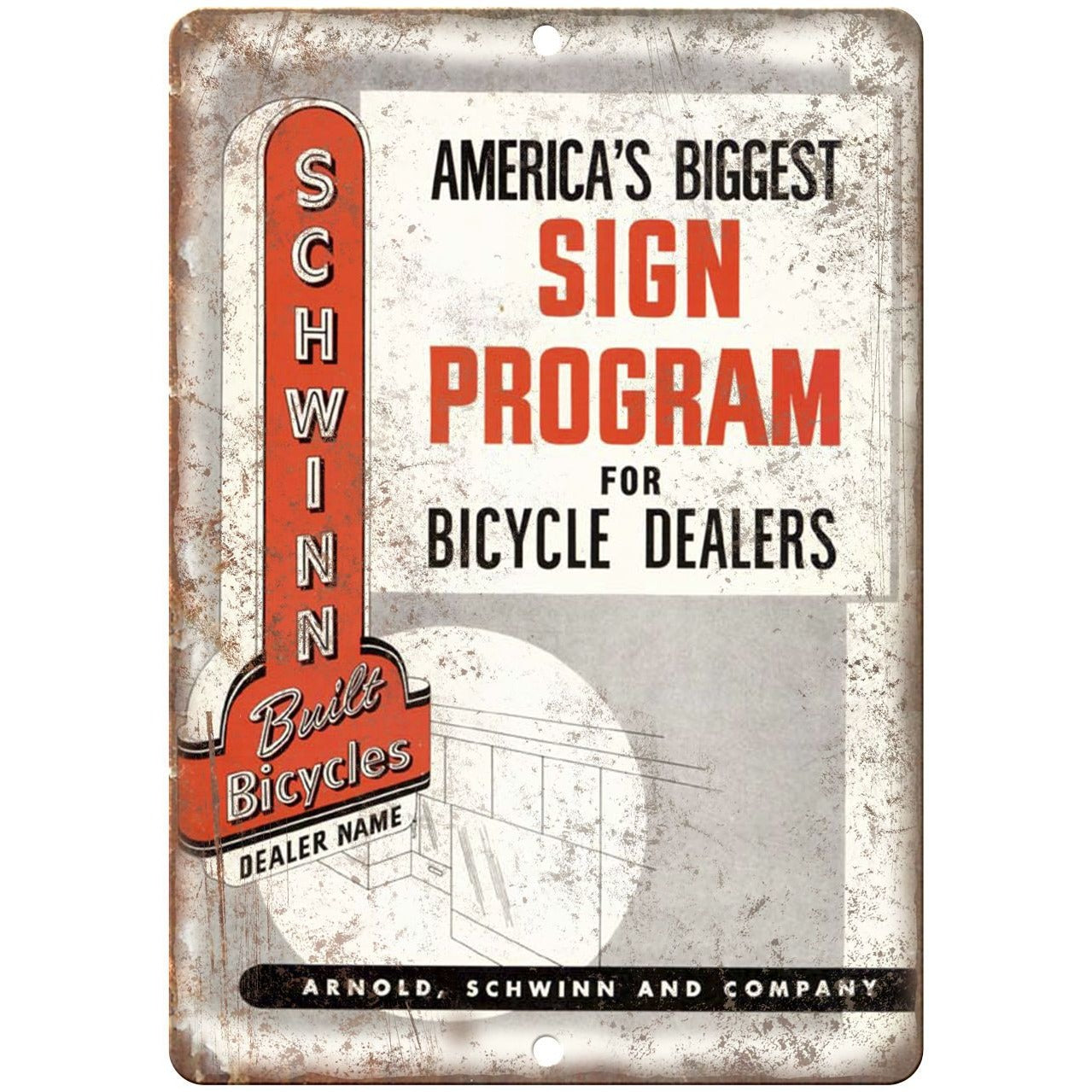 1947 Schwinn Bicycle Dealer Sign Program 1947 Schwinn Bicycle Dealer Sign Program