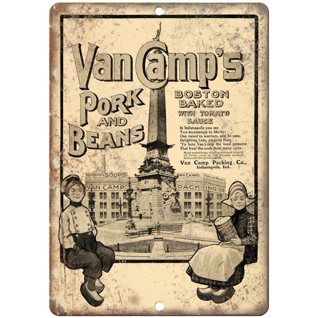 Van Camp's Port and Beans Vintage Ad 10" X 7" Reproduction Metal Sign N257