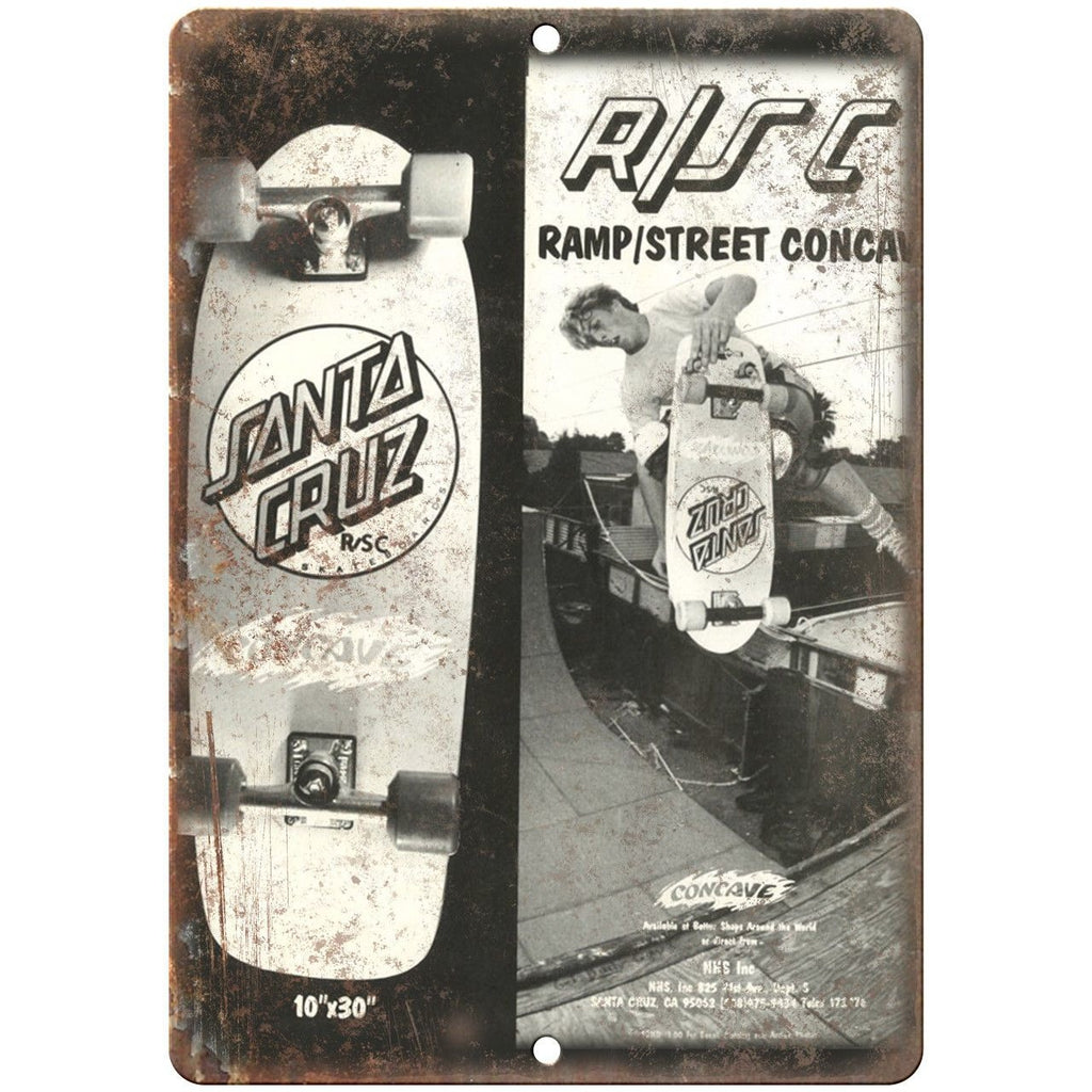 Santa Cruz Ramp/Street Concave Vintage Ad 10" X 7" Reproduction Metal Sign S18