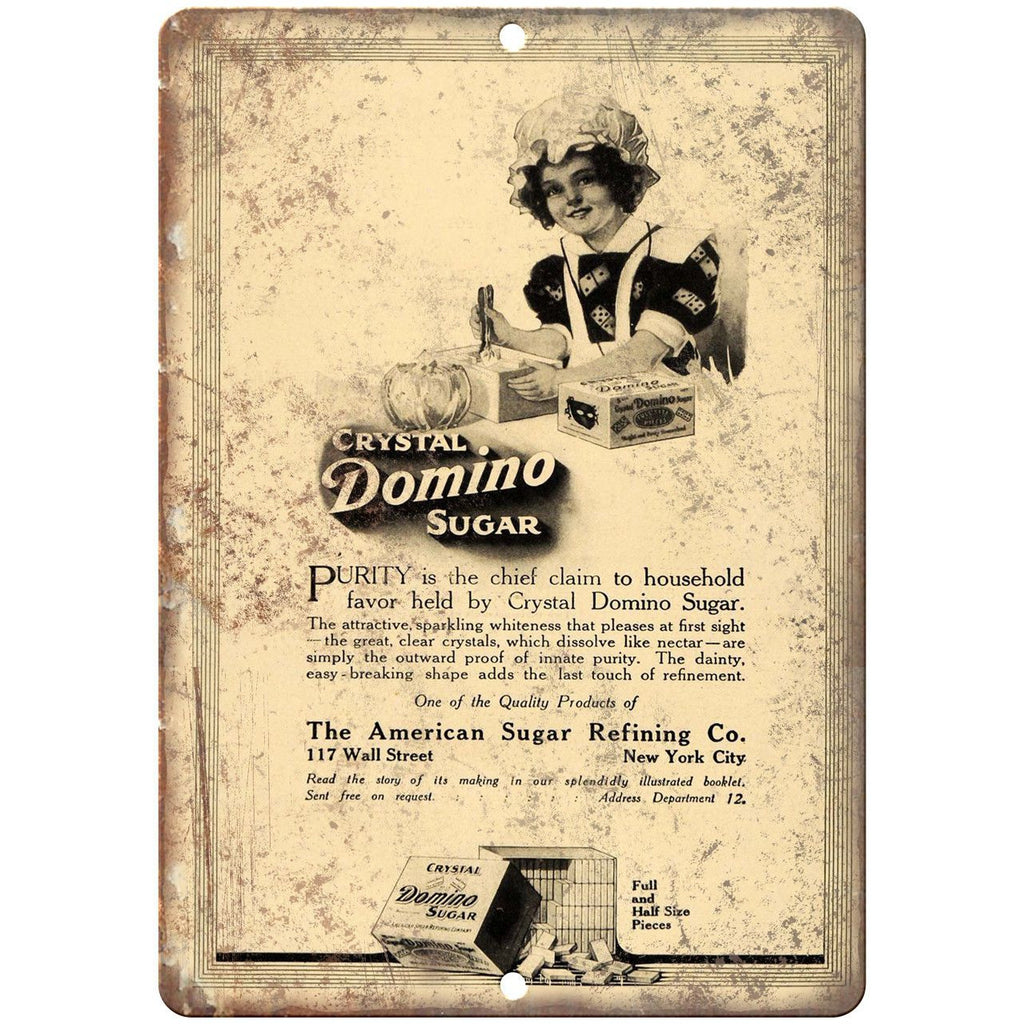 Crystal Domino Sugar Vintage Ad 10" X 7" Reproduction Metal Sign N247
