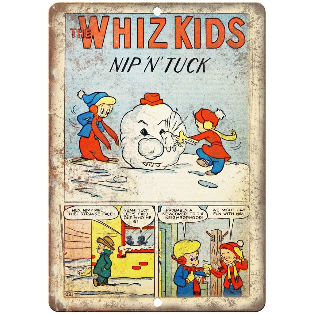 The Whiz Kids Comic Book Cover Art 10" x 7" Reproduction Metal Sign J537