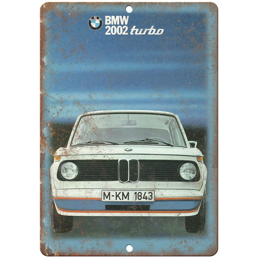 BMW 202 Turbo Bavarian Motor Works Ad 10" x 7" Reproduction Metal Sign A108