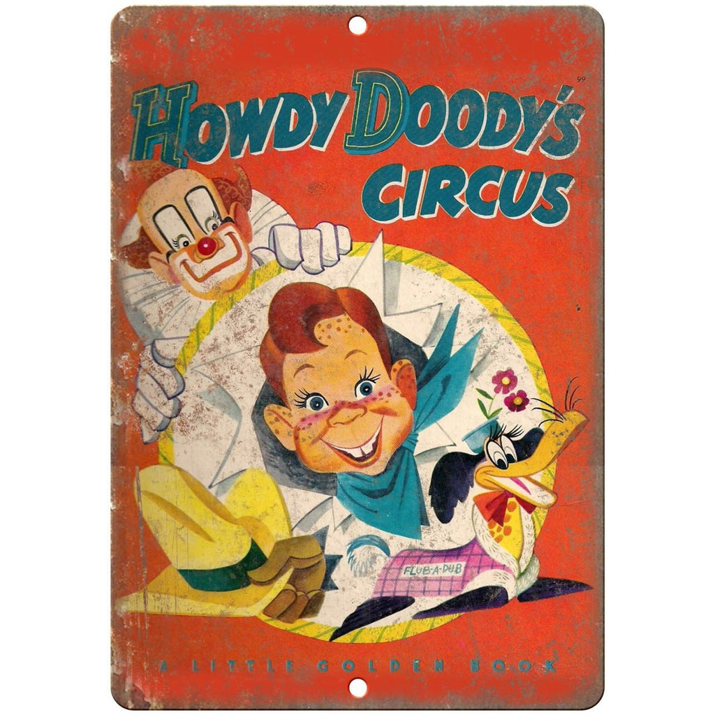 Howdy Doody's Circus Clown Book Art 10" x 7" Reproduction Metal Sign J86