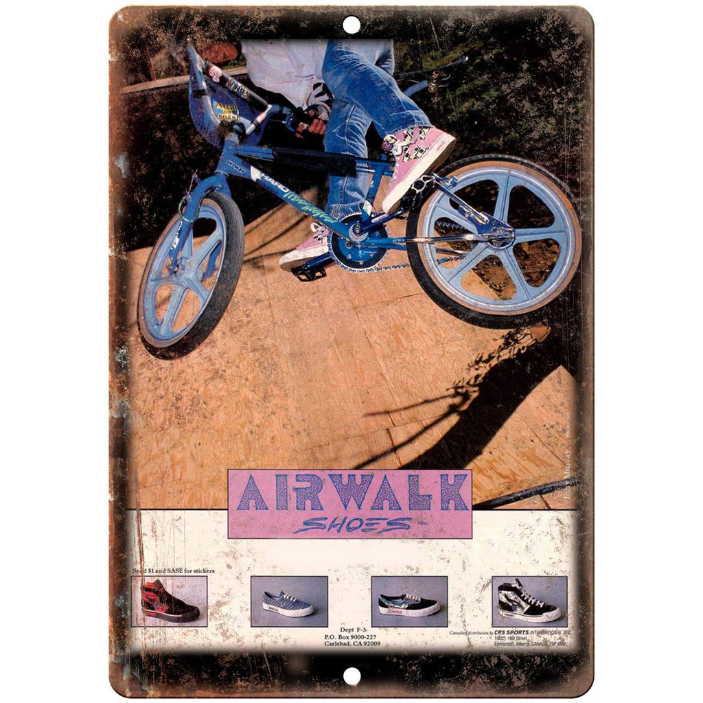 Airwalk BMX Shoes Vintage BMX Ad 10" x 7" Reproduction Metal Sign B07