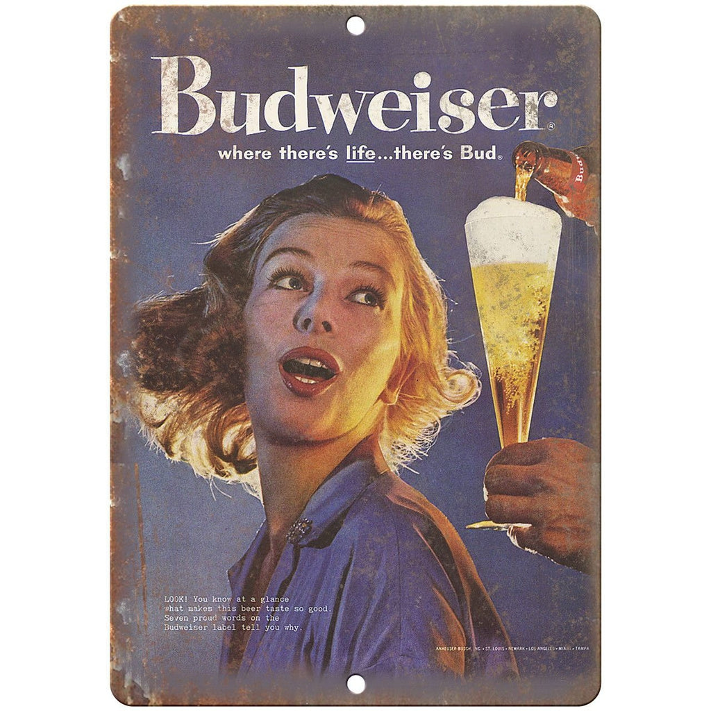 Budweiser Beer Vintage Magazine Ad 10" x 7 " Reproduction Metal Sign E23