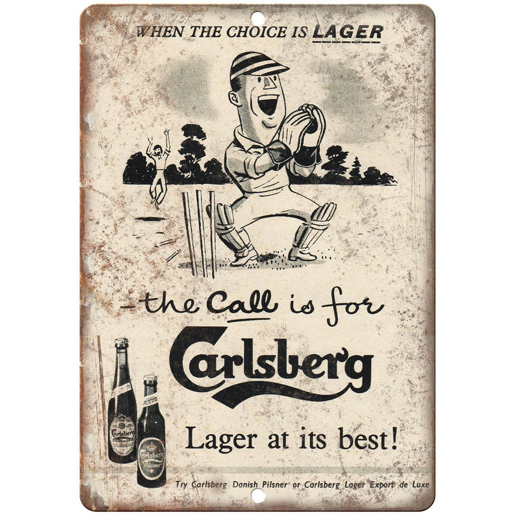 Carlsberg Lager Vintage Beer Ad Man Cave 10" x 7" Reproduction Metal Sign E369