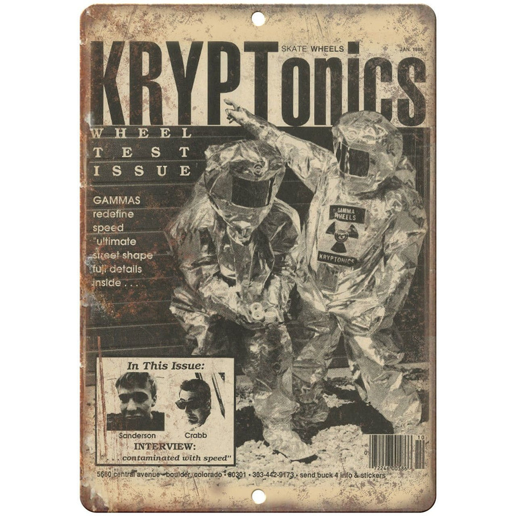 Kryptonics Skateboard Wheels Vintage Ad 10" x 7" Reproduction Metal Sign