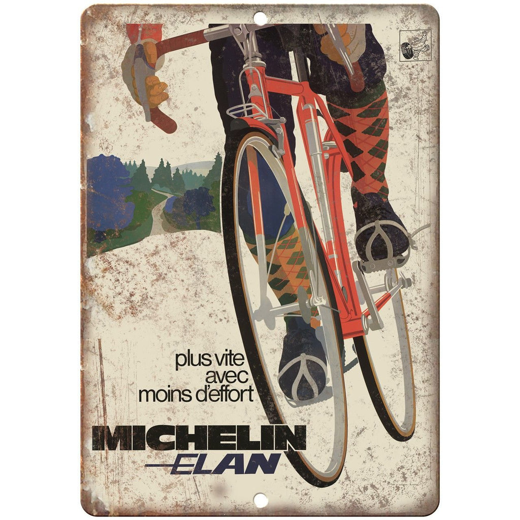 Michelin Elan Vintage Bicycle Ad 10" x 7" Reproduction Metal Sign B243