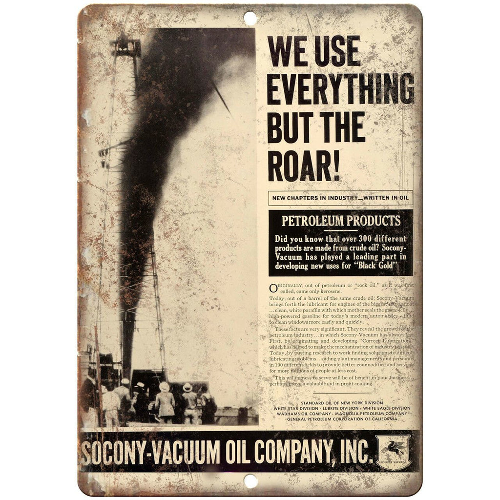 Socony Vacuum Oil Company Petroleum Ad 10" X 7" Reproduction Metal Sign A809