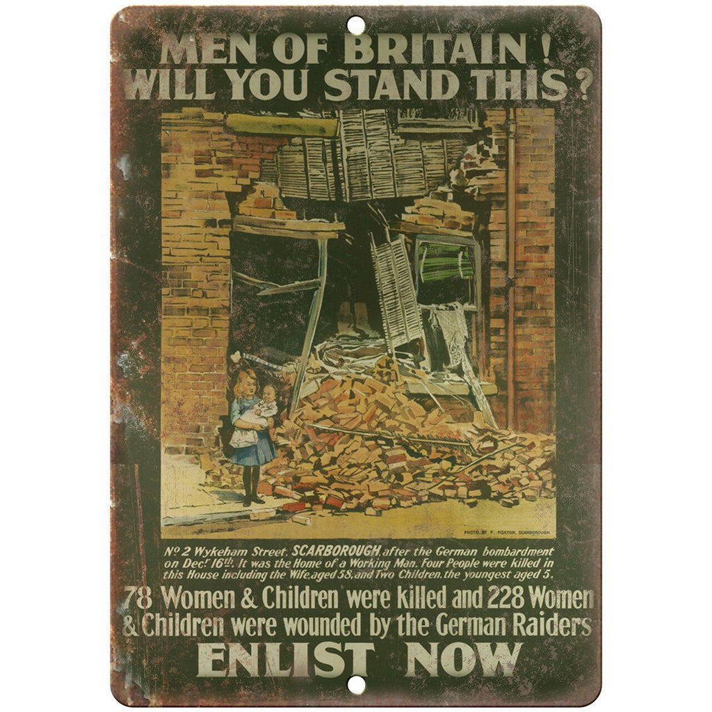Enlist Now British Military Recuritment 10" x 7" Reproduction Metal Sign M152
