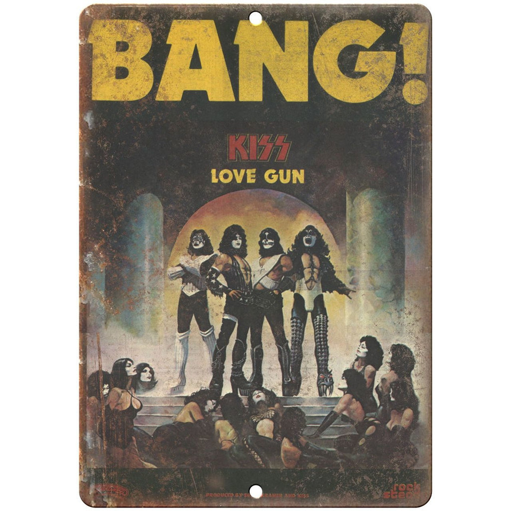Kiss Love Gun magazine advertising 10" x 7" reproduction metal sign